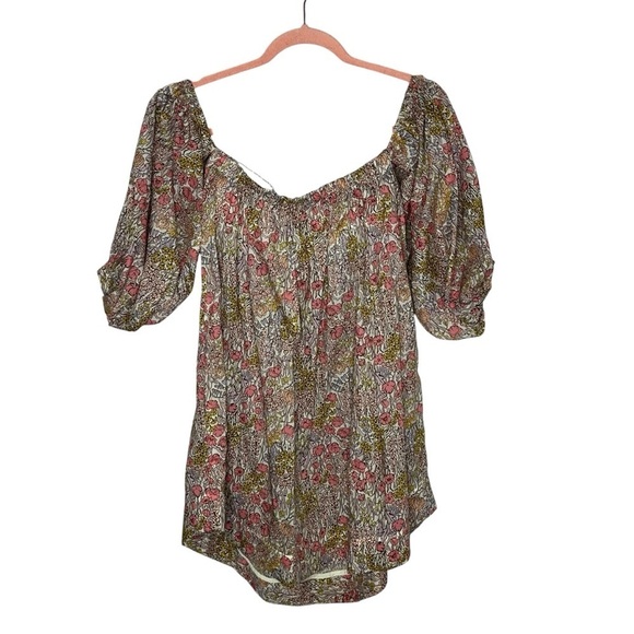 Free People Floral Mini Dress with Puff Sleeves - Picture 2 of 12